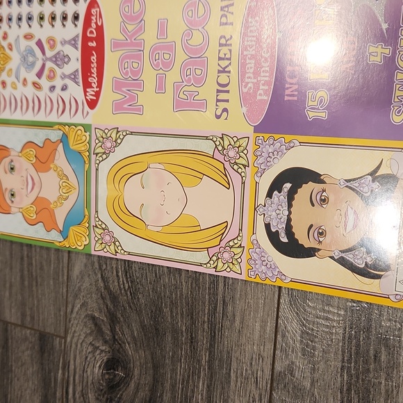NWT Melissa & Doug Make A FaceSparkling Princesses Sticker Pad - Pink and Yellow - Picture 5 of 8